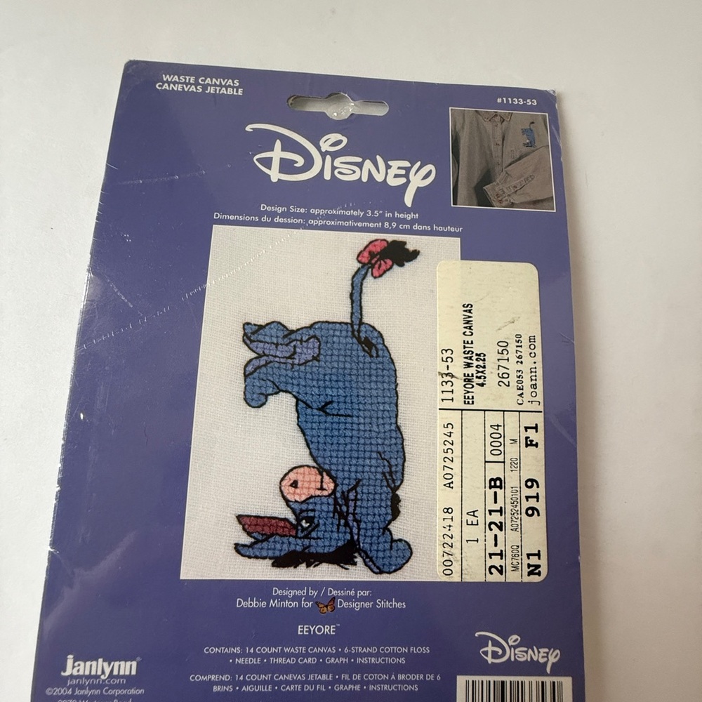 Disney Eeyore Embroidery Kit with Blue and Pink. 2004